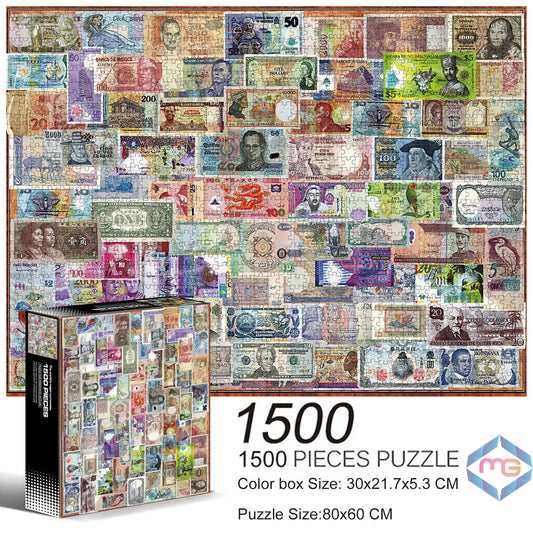 The World's Major Currencies Jigsaw Puzzle of 1500 Pieces