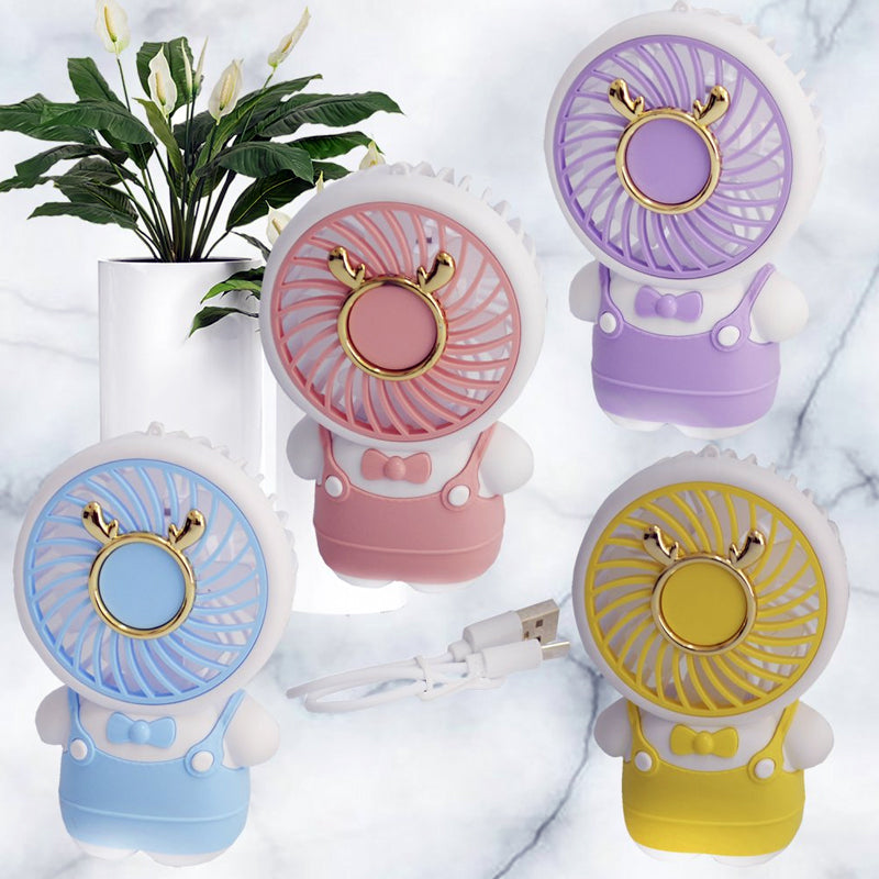 youngones Bunny Handheld Small Fan Portable USB Rechargeable Mini Fan