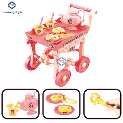 Mini Tea Trolley Tableware Play Set - 6812A - Madina Gift