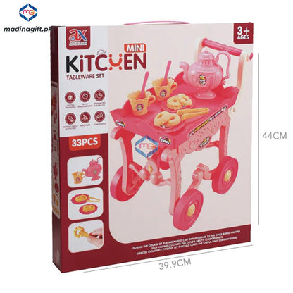 Mini Tea Trolley Tableware Play Set - 6812A - Madina Gift