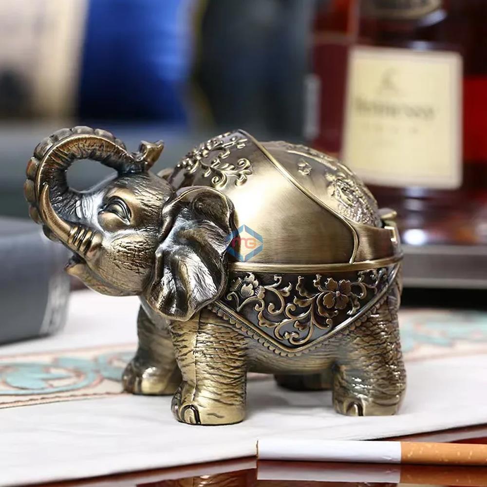 Vintage Elephant Trunk Uplift Decorative Windproof Ashtray - Madina Gift