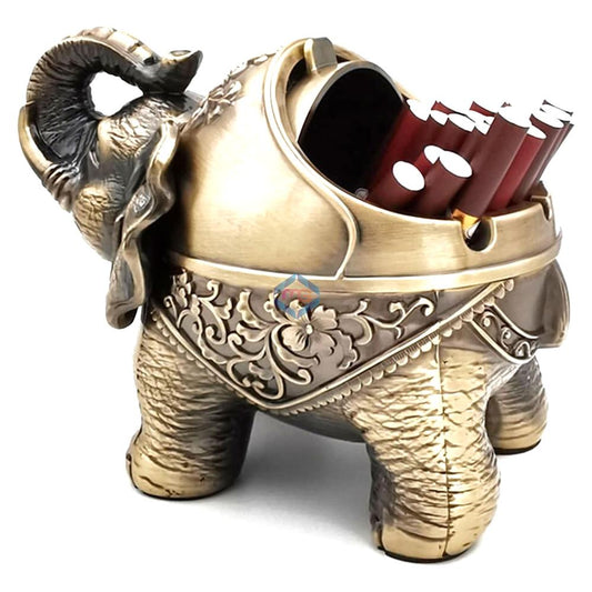 Vintage Elephant Trunk Uplift Decorative Windproof Ashtray - Madina Gift