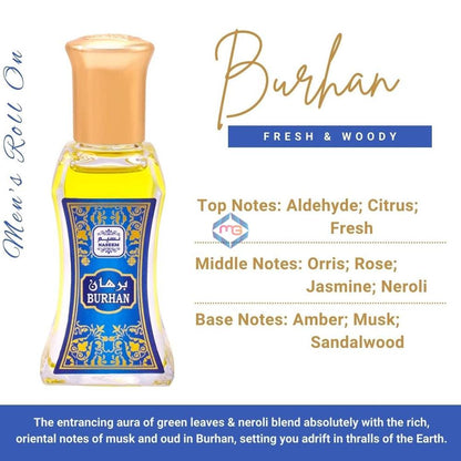 Naseem Burhan Concentrated Perfume Oil Attar - 12 ML - Madina Gift