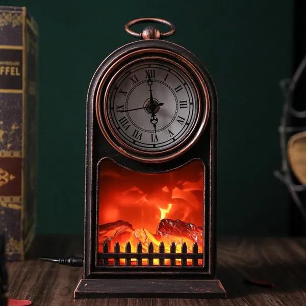 LED Clock Tower Fireplace Lantern - Madina Gift