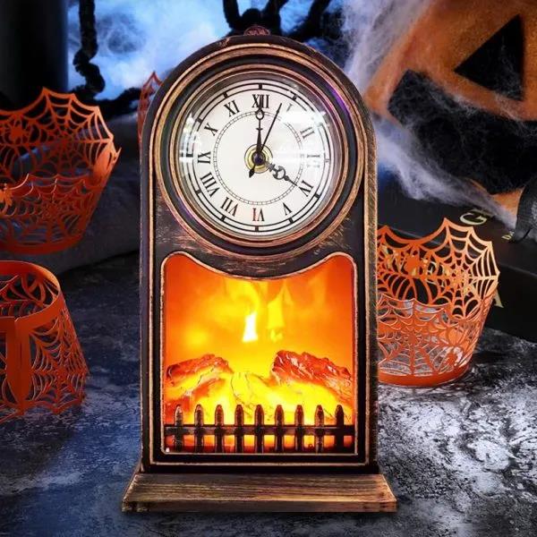 LED Clock Tower Fireplace Lantern - Madina Gift