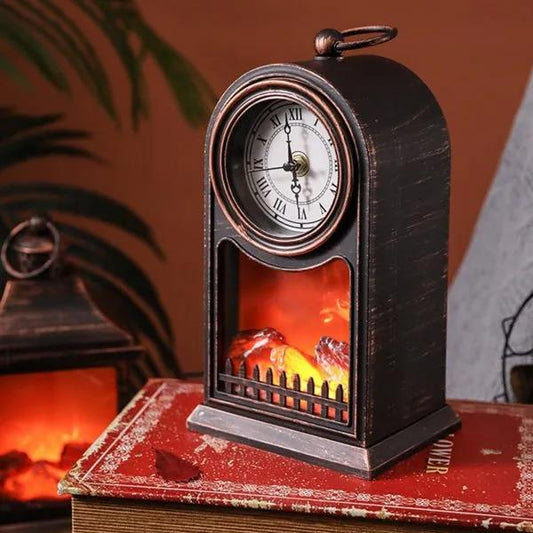 LED Clock Tower Fireplace Lantern - Madina Gift