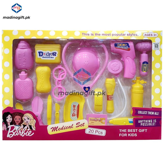 Wonder Play Barbie Doctor Set 20 Accessories - 922-50 - Madina Gift