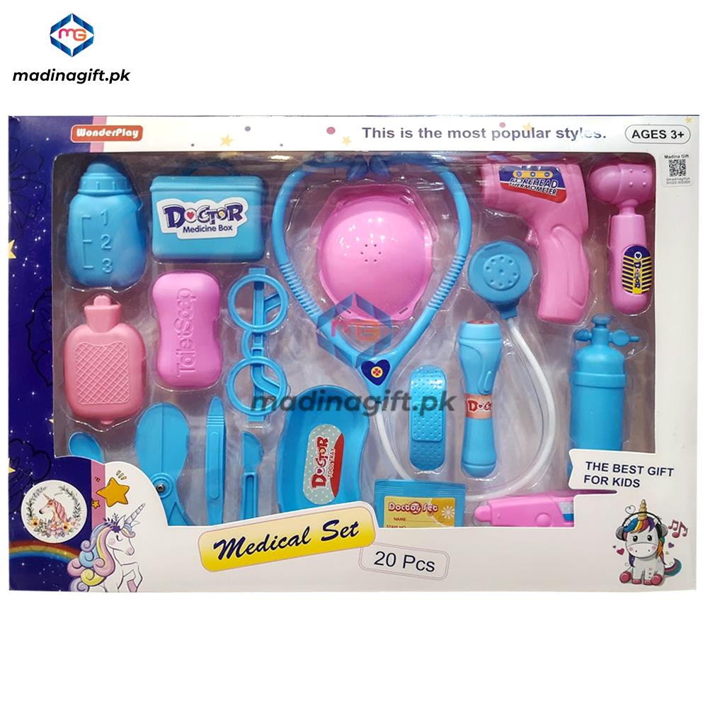 Wonder Play Unicorn Doctor Set 20 Accessories - 922-50 - Madina Gift