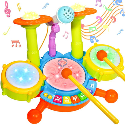 Drum With Microphone Musical Instruments Play Set - CY-6002B - Madina Gift