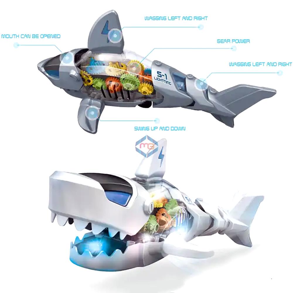 Transparent Gear Robot Shark Toy - S1 - Madina Gift