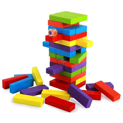 Jenga Mini 54 Pcs Colored Tower Stacko Game - 5450160 - Madina Gift