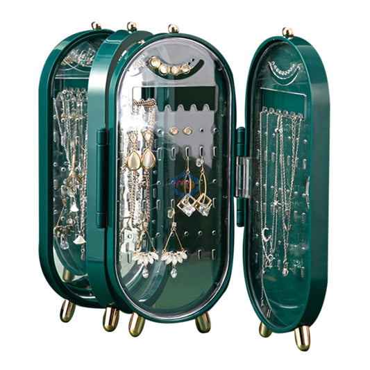 Earrings Necklace Display Storage Box with Mirror - Madina Gift