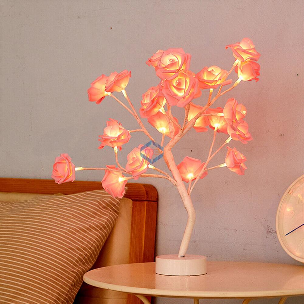 Rose Shimmer Tree LED Light Table Lamp - Madina Gift