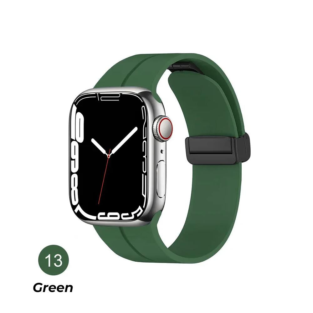 Steel Magnetic Folding Buckle Silicon Smart Watch Bands
