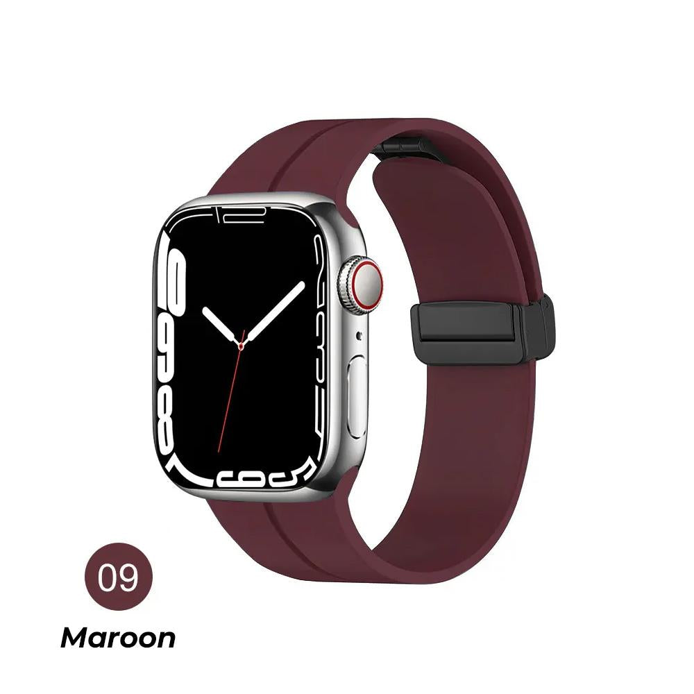 Steel Magnetic Folding Buckle Silicon Smart Watch Bands