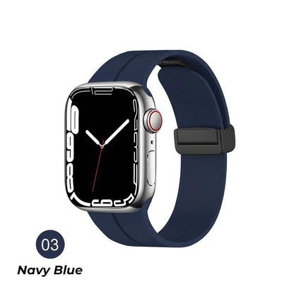 Steel Magnetic Folding Buckle Silicon Smart Watch Bands