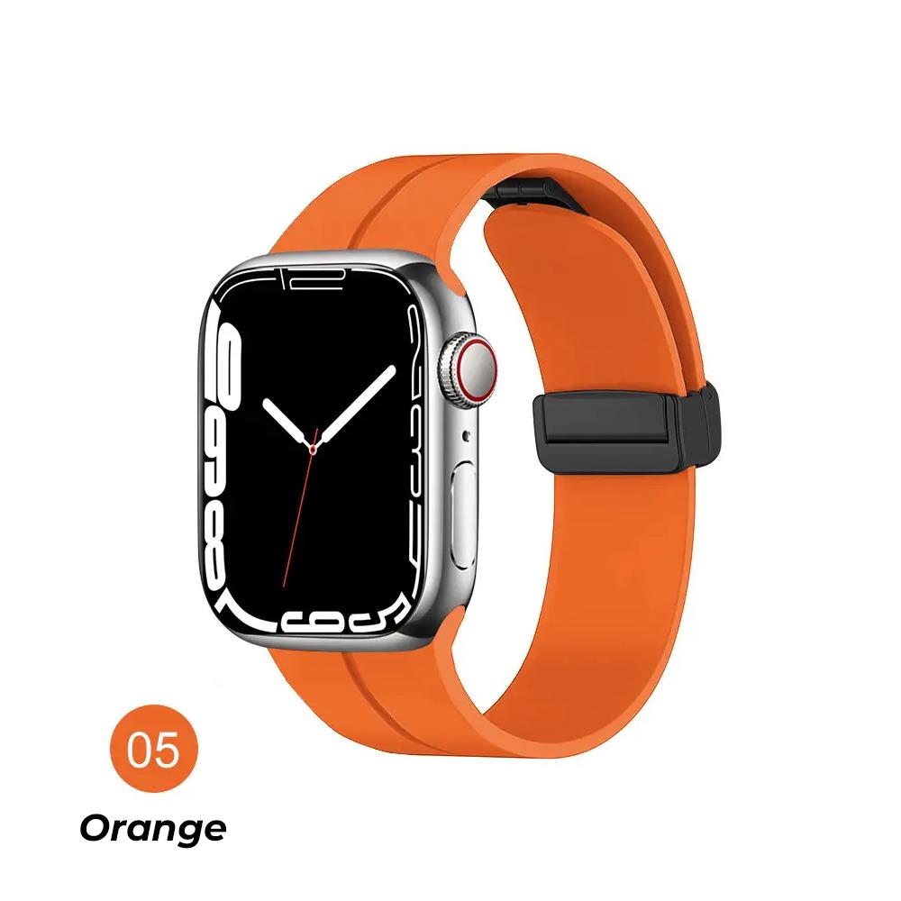 Steel Magnetic Folding Buckle Silicon Smart Watch Bands