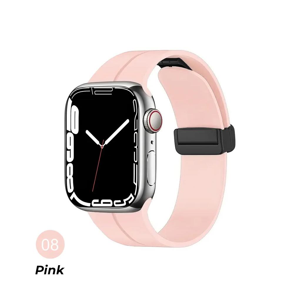 Steel Magnetic Folding Buckle Silicon Smart Watch Bands