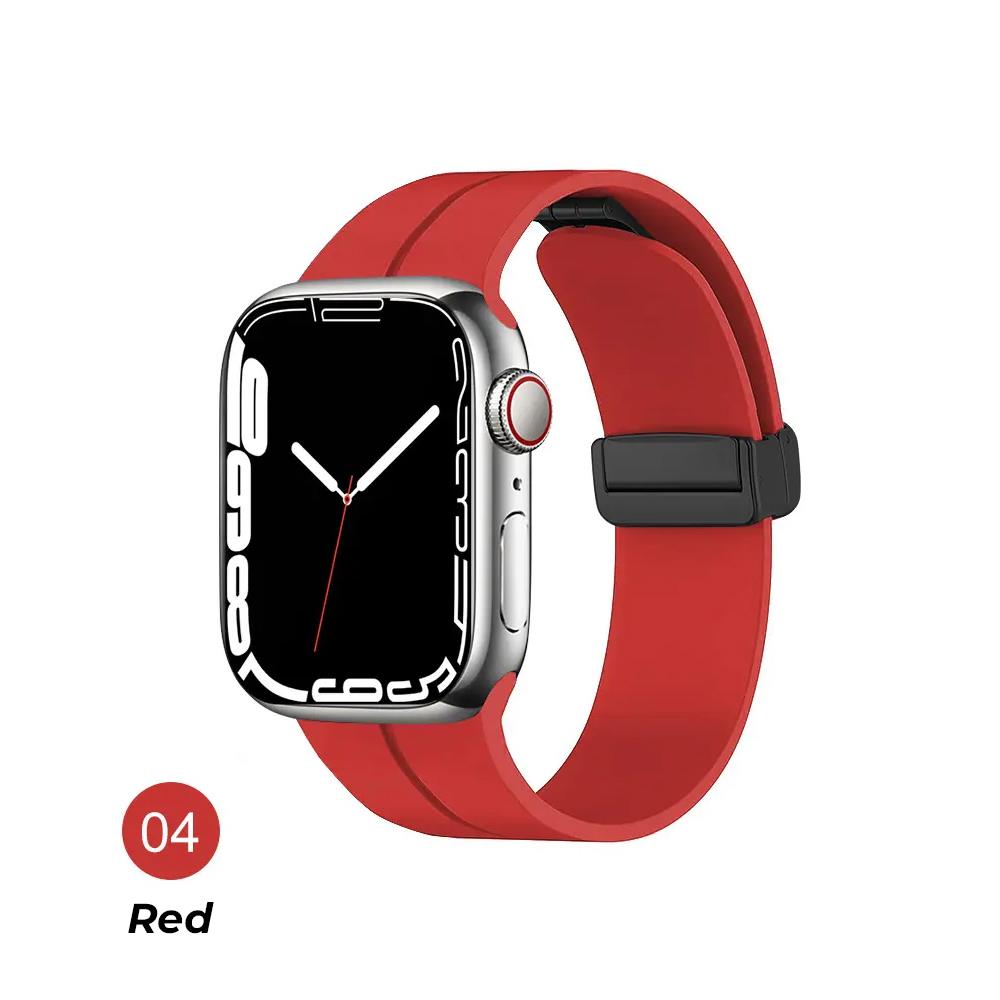 Steel Magnetic Folding Buckle Silicon Smart Watch Bands