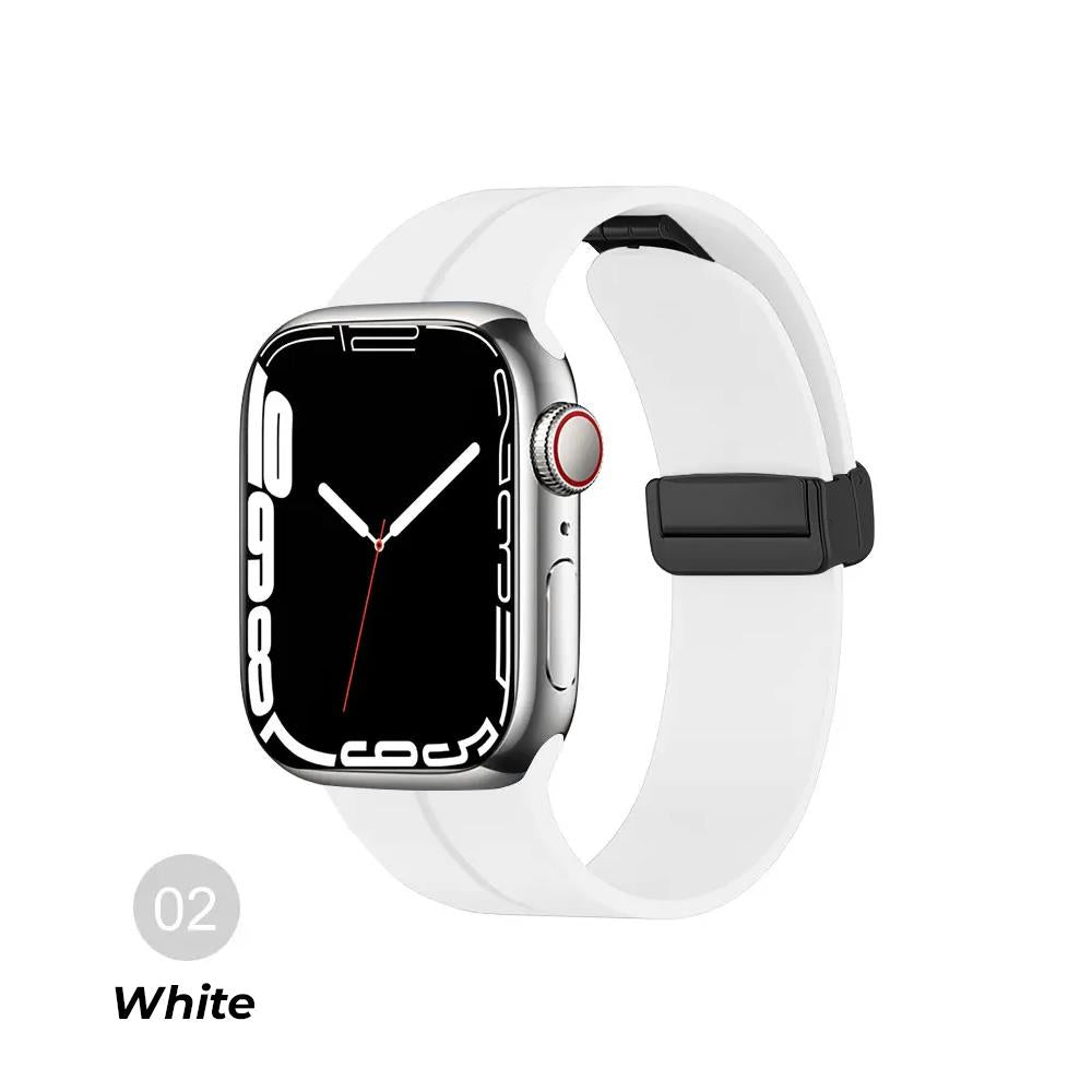 Steel Magnetic Folding Buckle Silicon Smart Watch Bands