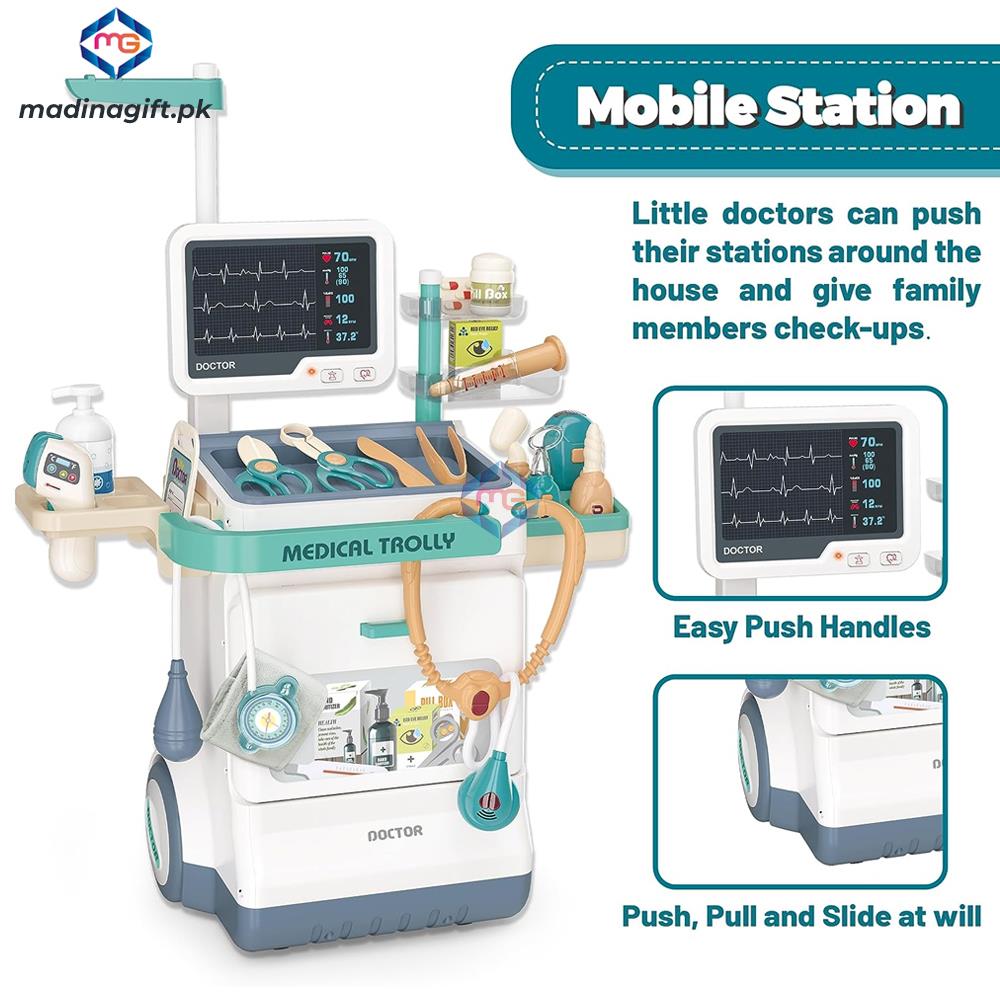 Medical Trolley Doctor Play Set - 660-90 - Madina Gift