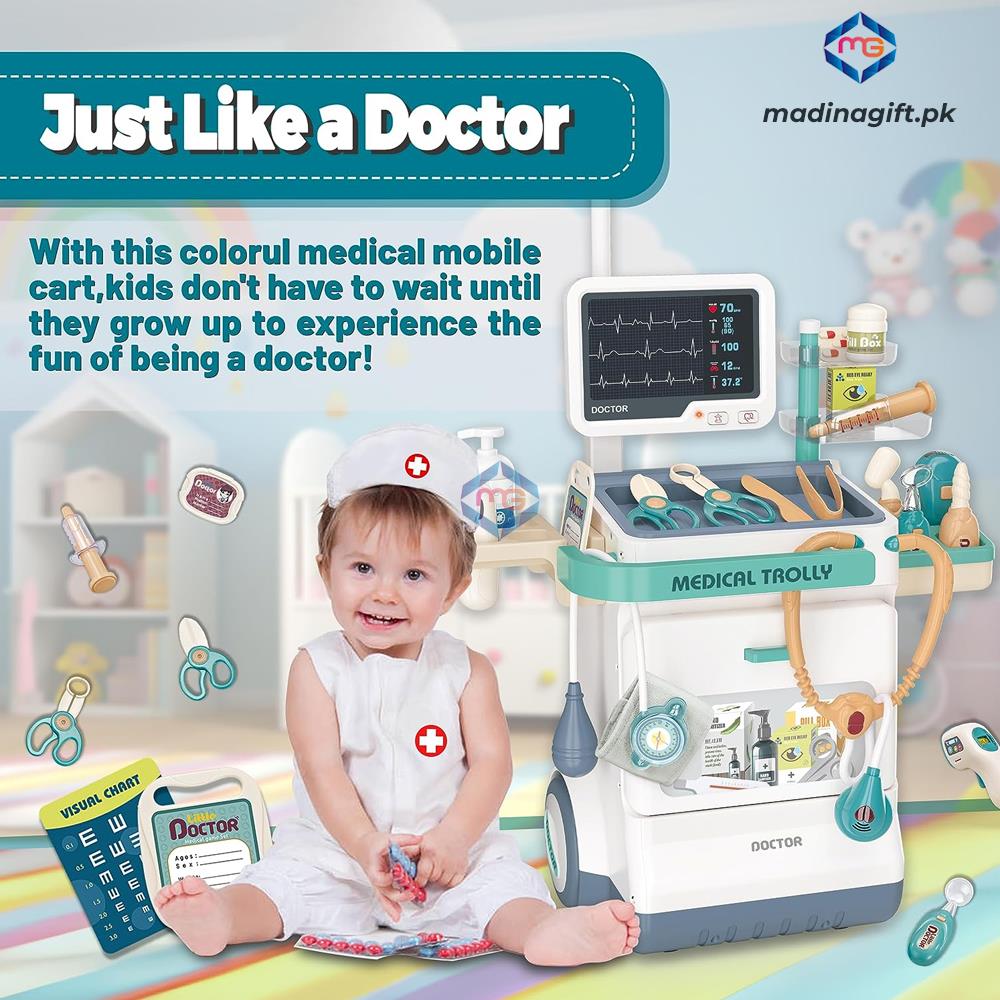 Medical Trolley Doctor Play Set - 660-90 - Madina Gift