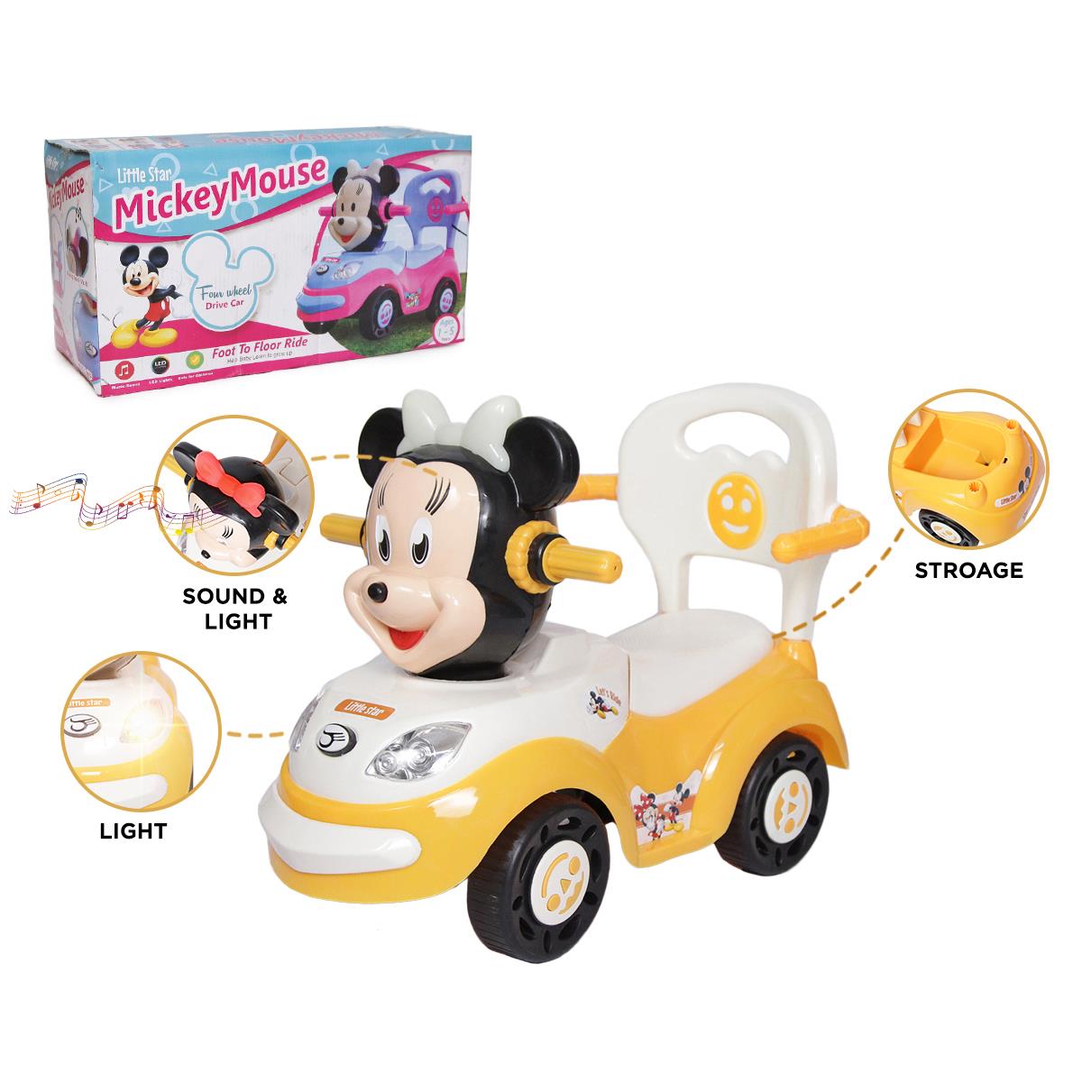 Mickey Mouse Push Car With Lights & Music - Madina Gift