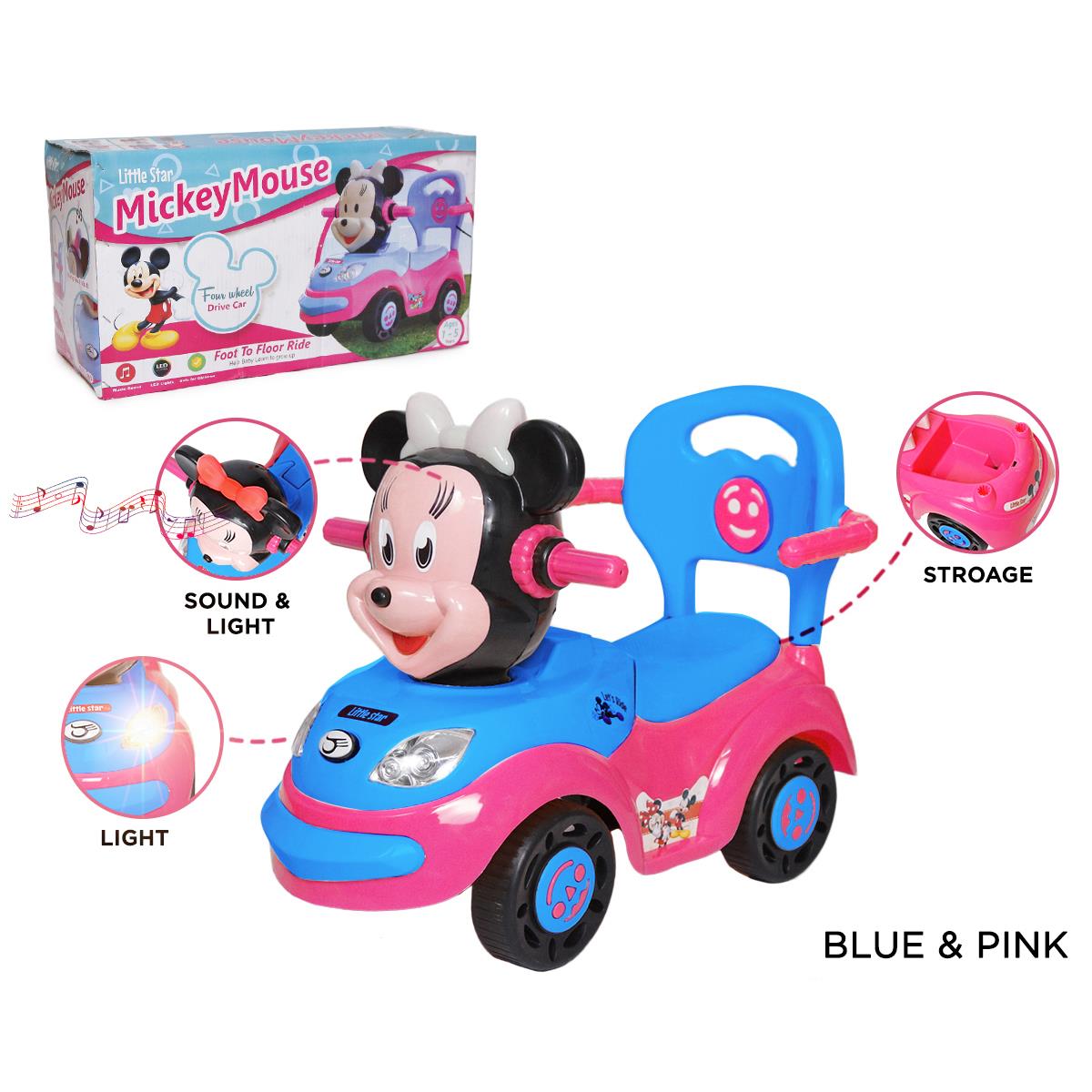 Mickey Mouse Push Car With Lights & Music - Madina Gift
