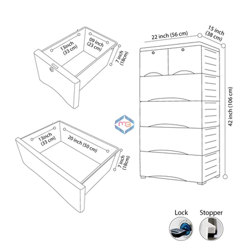 Phoenix Princess Unicorn 4+2 Drawer - Madina Gift