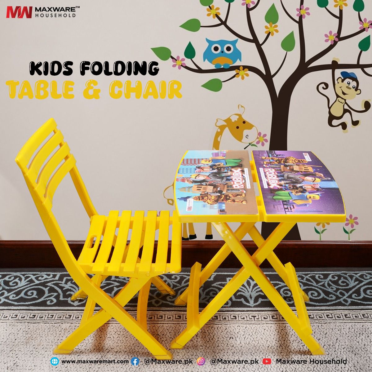 Fun Fold Table Chair Gift Set Maxware FOr Kids Madina Gift Landi Karachi