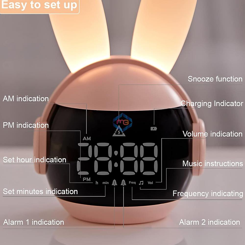 Rabbit Alarm Clock Night Light - Madina Gift