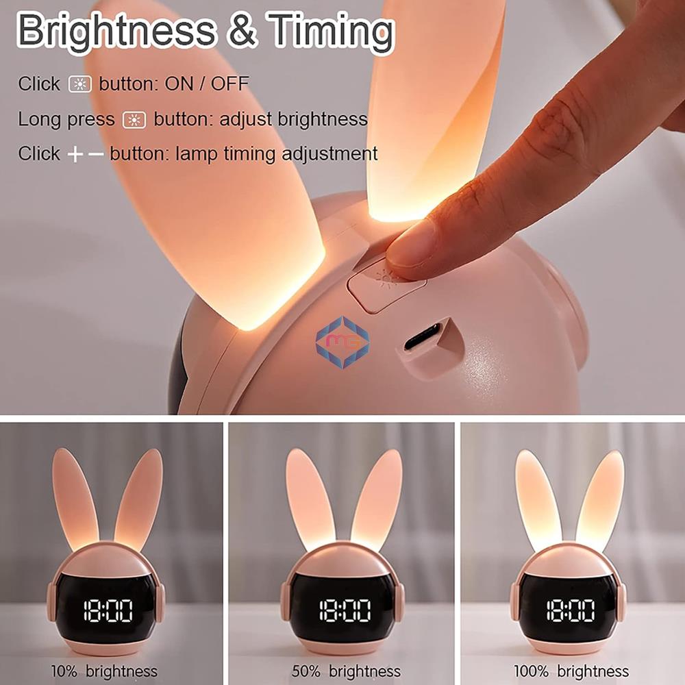 Rabbit Alarm Clock Night Light - Madina Gift
