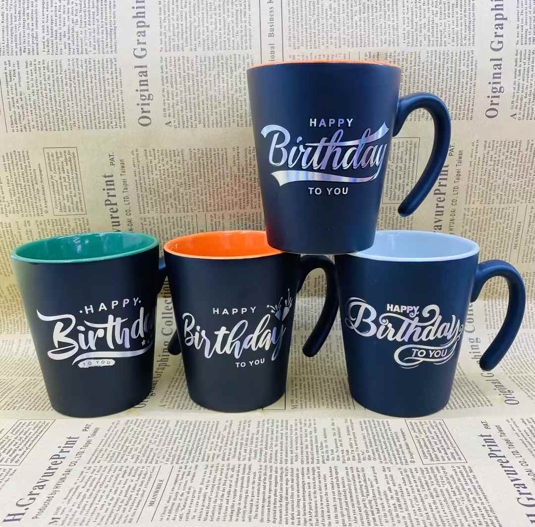 Ceramic Mug Happy Birthday - Grey