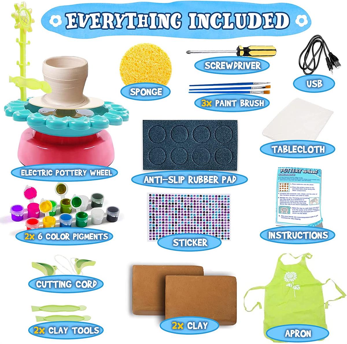 Sun Flower Pottery Wheel - 2110A - Madina Gift