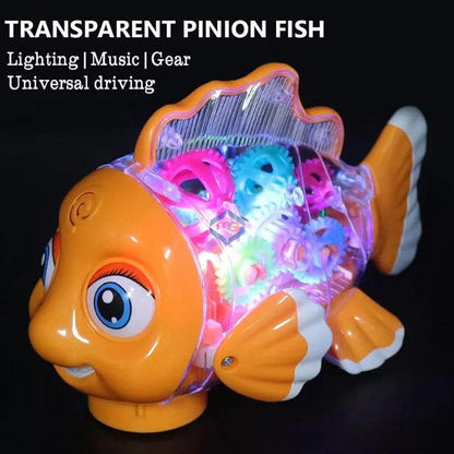 Transparent Electric Gear Gold Fish - 8701 - Madina Gift