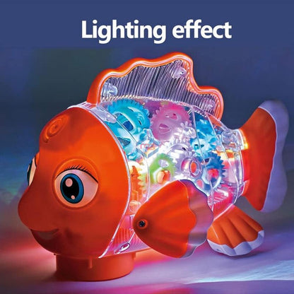 Transparent Electric Gear Gold Fish - 8701 - Madina Gift