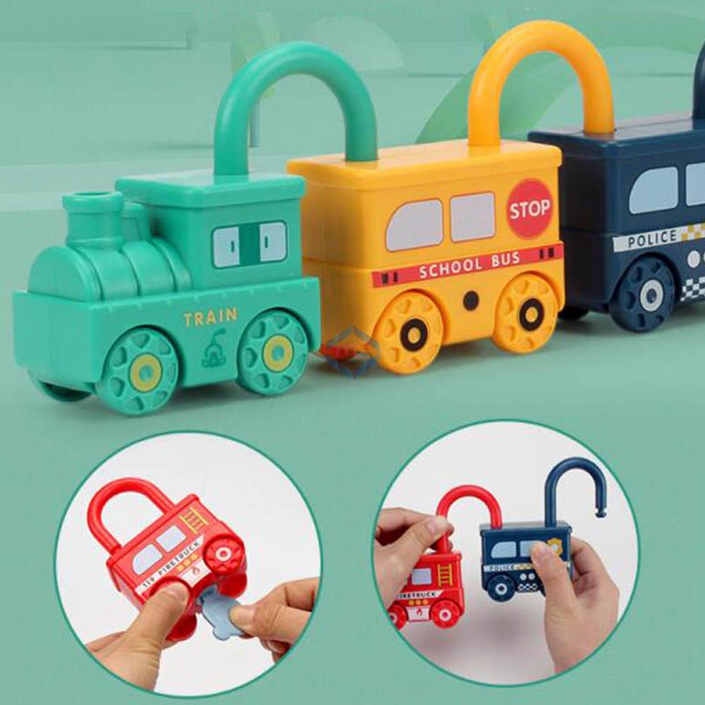 Padlock Car Montessori Toys for Toddlers - 226-3AB - Madina Gift
