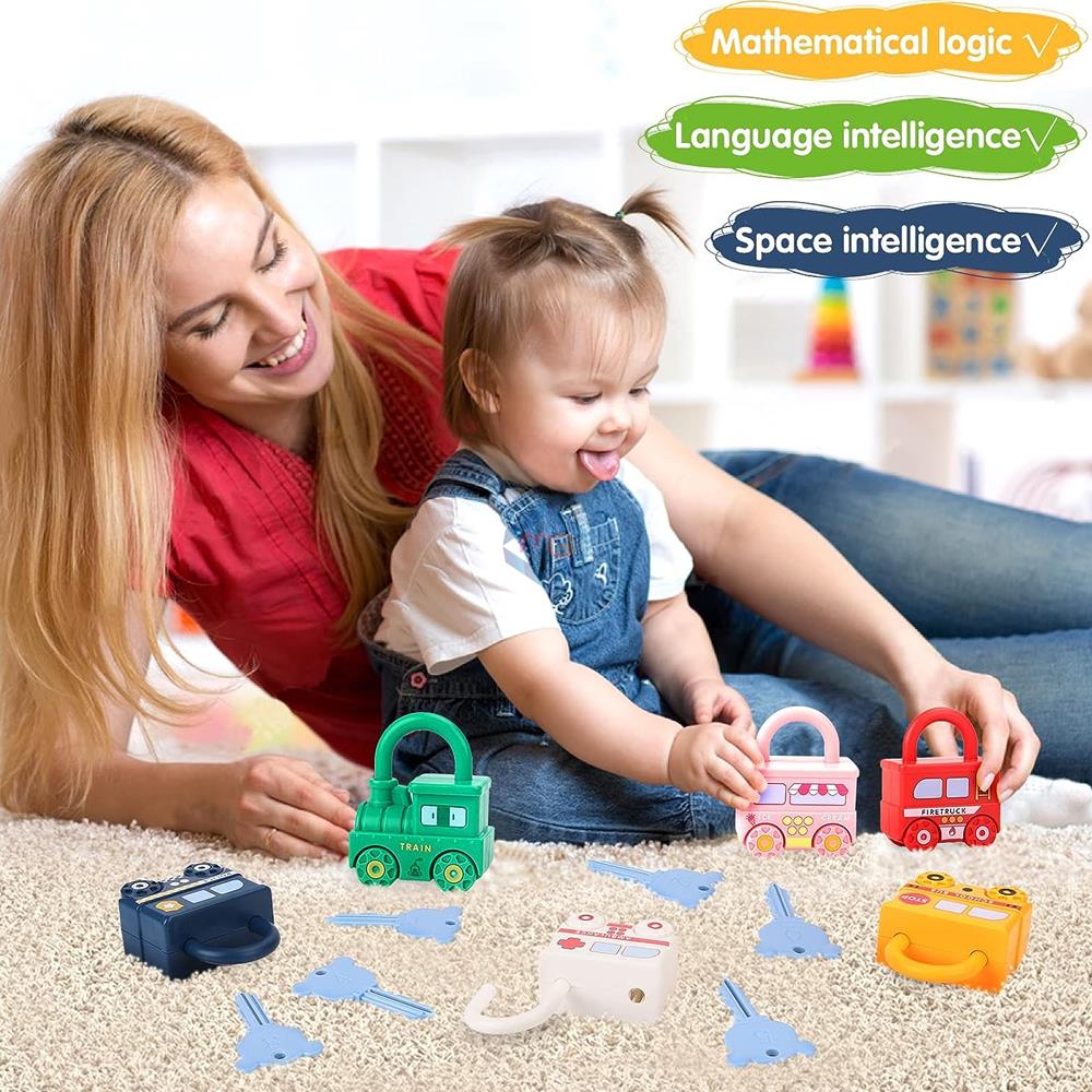 Padlock Car Montessori Toys for Toddlers - 226-3AB - Madina Gift