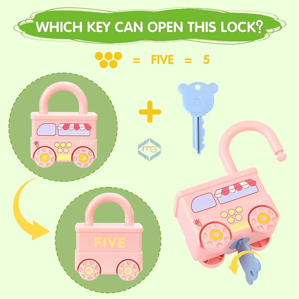 Padlock Car Montessori Toys for Toddlers - 226-3AB - Madina Gift