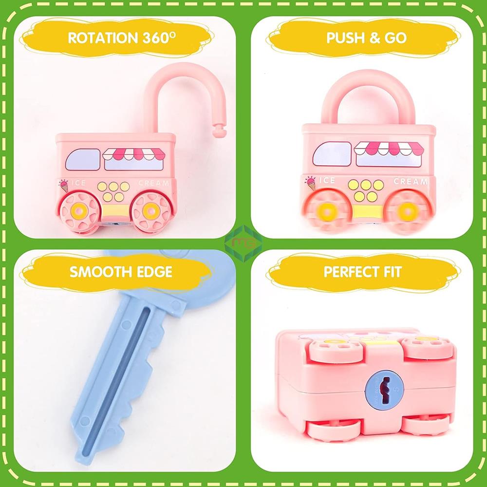 Padlock Car Montessori Toys for Toddlers - 226-3AB - Madina Gift