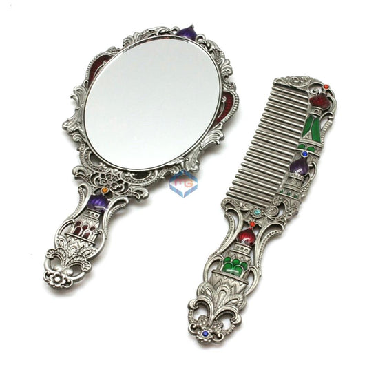Women's Vintage Cosmetic Mirror & Comb - Madina Gift