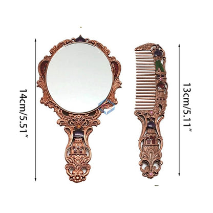 Women's Vintage Cosmetic Mirror & Comb - Madina Gift