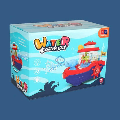 Water Cannon Boat with Sound & Light Transparent Toy for Toddlers 999-58 - Madina Gift