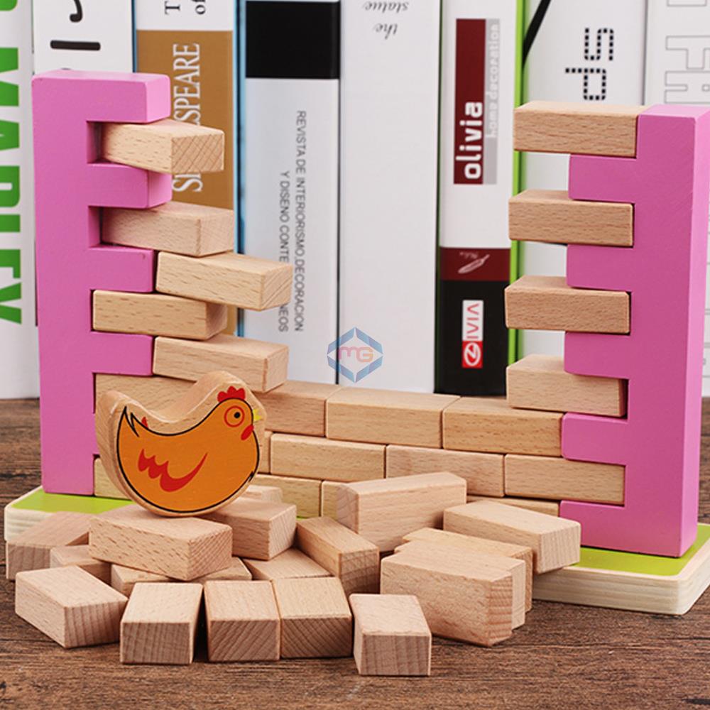 Wooden Stacking Bricks Wall Game 44 pieces - Madina Gift
