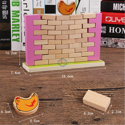 Wooden Stacking Bricks Wall Game 44 pieces - Madina Gift